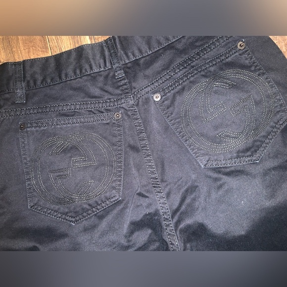 Gucci vintage 90s y2k black pants Cropped with logowinter designer casual